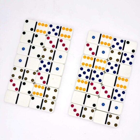 Dominoes Cardinal Double Six Color Dot 28 Jumbo Size Pieces- Open-Box - Picture 9 of 9